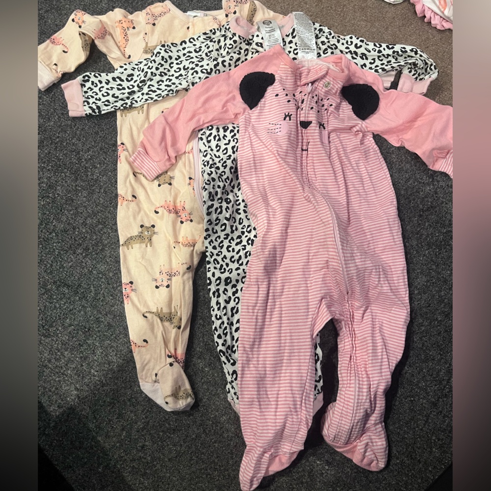 Gerber Pink and Cream Kids One Pieces Footies